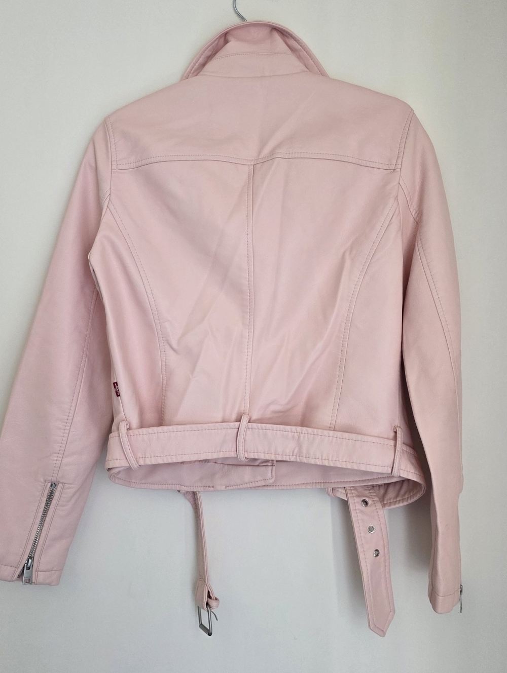 Levi Strauss & Co Rosewood Faux Leather Zipper Utility Biker Jacket Size S - Picture 2 of 13